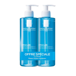 EFFACLAR GEL MOUSSANT PURIFIANT LOT DE 2 X 400 ML LA ROCHE POSAY