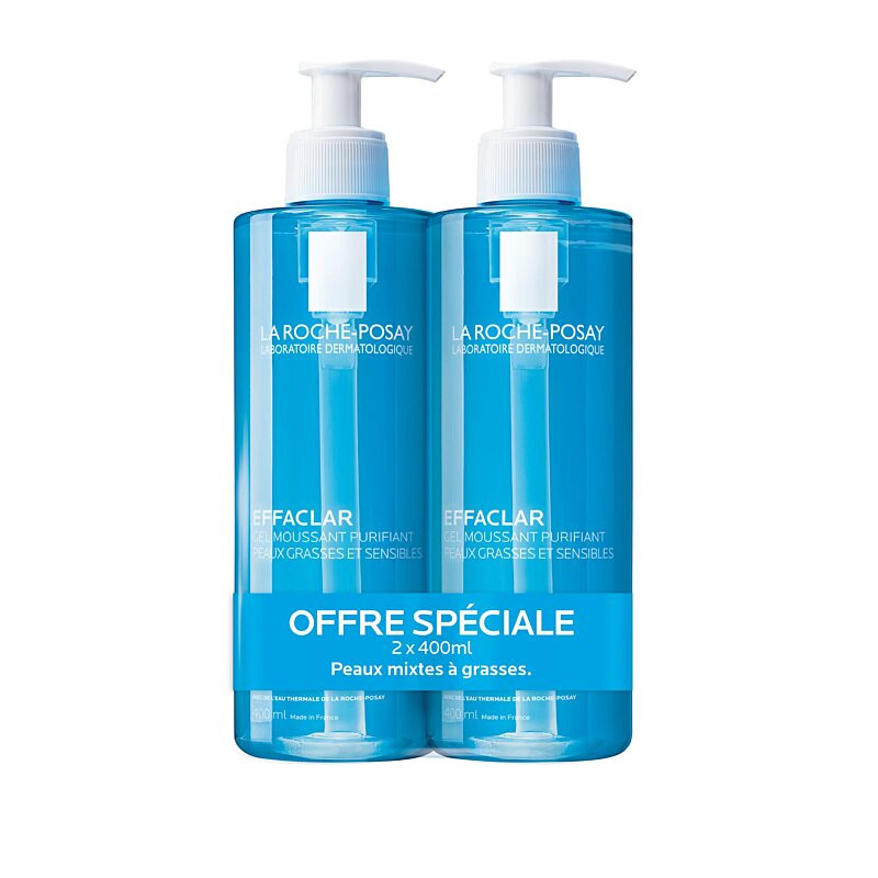 EFFACLAR GEL MOUSSANT PURIFIANT LOT DE 2 X 400 ML LA ROCHE POSAY EFFACLAR GEL MOUSSANT PURIFIANT LOT DE 2 X 400 ML LA ROCHE POSAY