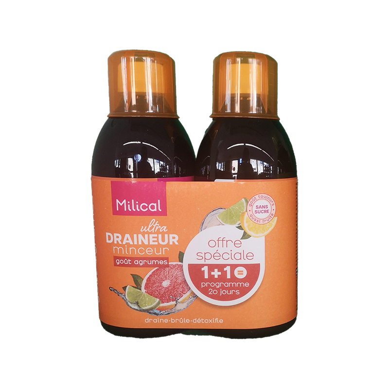DRAINEUR ULTRA MINCEUR AGRUMES  500ML LOT DE 2 MILICAL