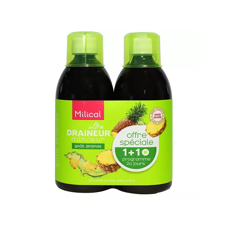 DRAINEUR ULTRA MINCEUR ANANAS  500ML LOT DE 2 MILICAL