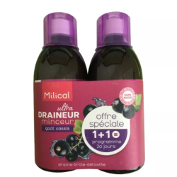 DRAINEUR ULTRA MINCEUR CASSIS 500ML LOT DE 2 MILICAL
