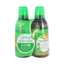 DRAINEUR ULTRA MINCEUR THÉ VERT PÊCHE 500ML LOT DE 2 MILICAL