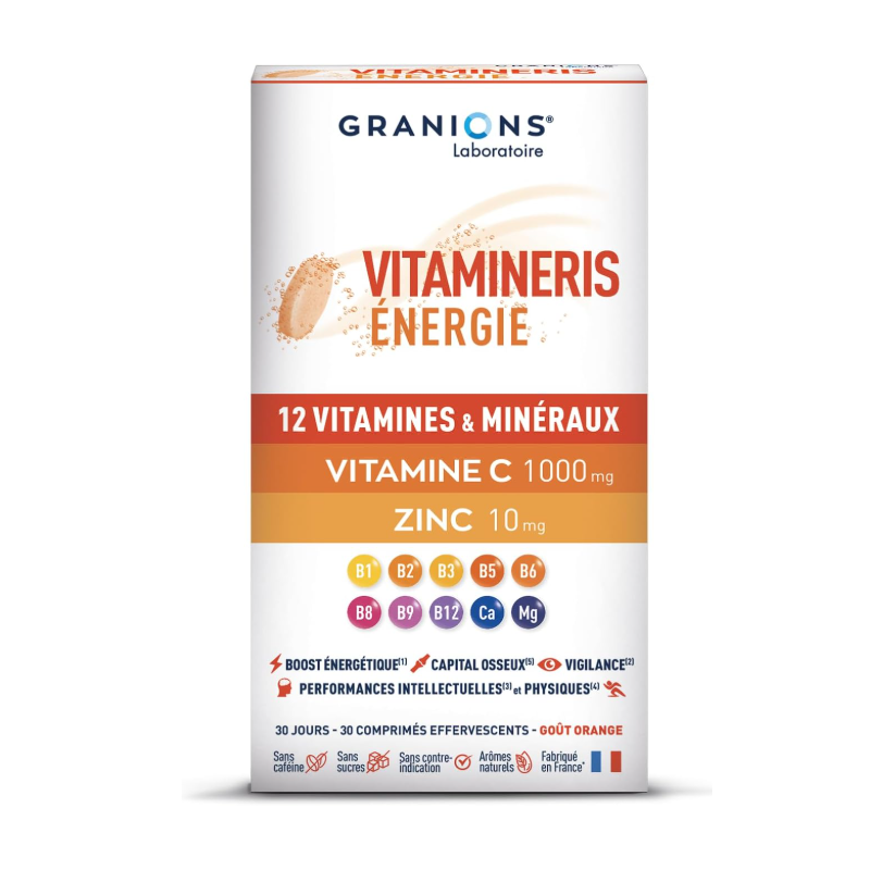 VITAMINERIS ENERGIE 30 COMPRIMES EFFERVESCENTS GRANIONS VITAMINERIS ENERGIE 30 COMPRIMES EFFERVESCENTS GRANIONS