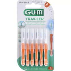 TRAV-LER BROSSETTES INTERDENTAIRES X 6  0.9mm GUM