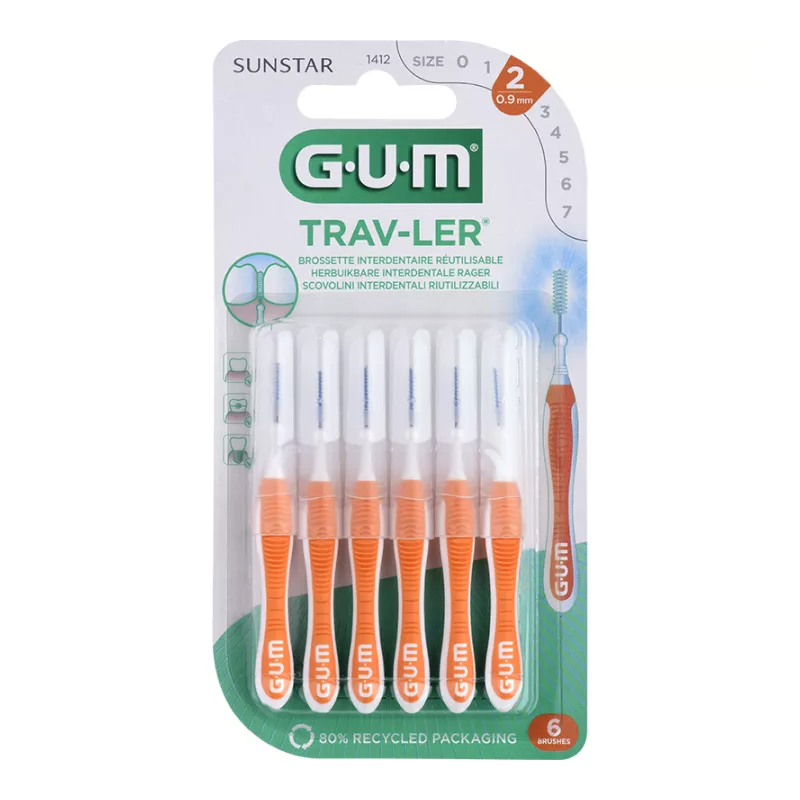 TRAV-LER BROSSETTES INTERDENTAIRES X 6 0.9mm GUM TRAV-LER BROSSETTES INTERDENTAIRES X 6 0.9mm GUM