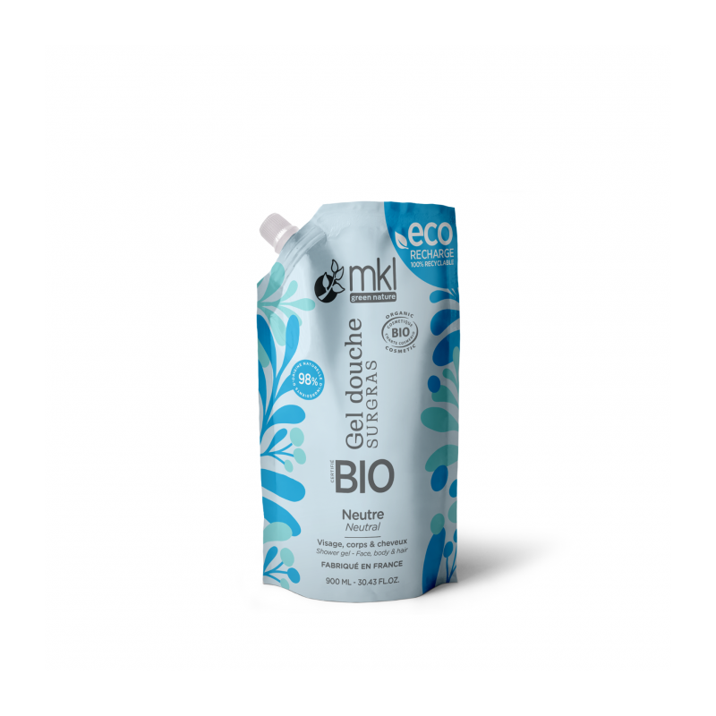 GEL DOUCHE SURGRAS NEUTRE BIO ECO RECHARGE 900ML MKL GREEN NATURE