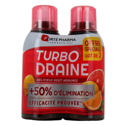 TURBO DRAINE AGRUMES LOT de 2 x 500ml FORTE PHARMA