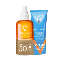 CAPITAL SOLEIL EAU DE PROTECTION SOLAIRE SPF50 200ML + LAIT APAISANT APRES SOLEIL 100ML OFFERT VICHY