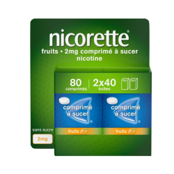 NICORETTE COMPRIMES A SUCER FRUITS 2 MG x80 JOHNSON & JOHNSON