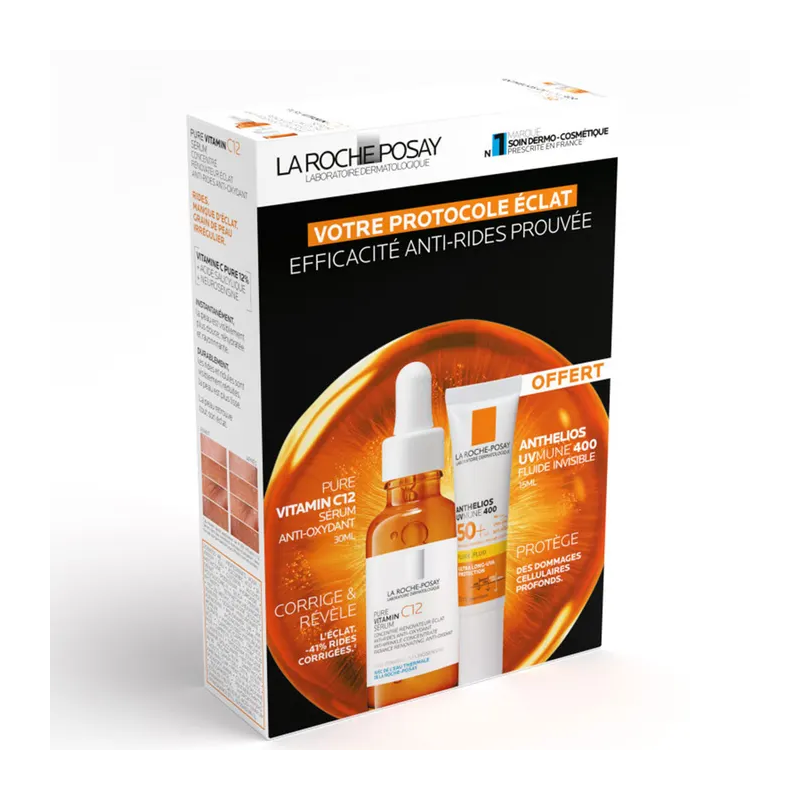 PROTOCOLE ECLAT PURE VITAMIN C12 SERUM + ANTHELIOS UVMUNE 400 LA ROCHE POSAY