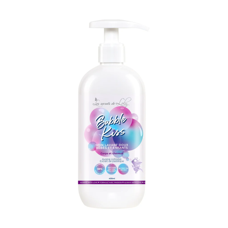 Bubble Kiss Soin lavant doux bébés et enfants - Corps et cheveux 400ml Les Secrets de Loly