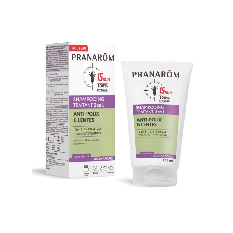 AROMAPOUX SHAMPOOING TRAITANT 2en1 ANTI POUX et LENTES 150ML PRANAROM