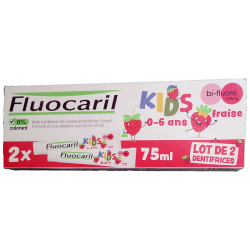 GEL BI-FLUORÉ 100MG FRAISE KIDS 0-6ANS 2X75ML FLUOCARIL