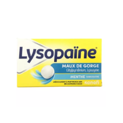 LYSOPAINE MENTHE SANS SUCRE MAUX DE GORGE APHTES SANOFI