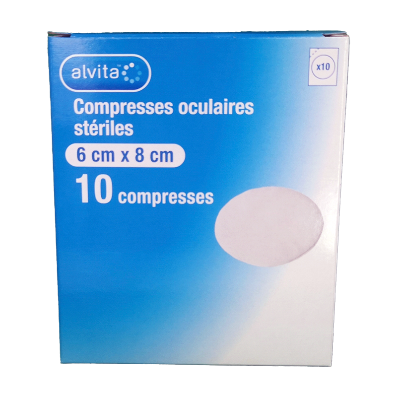 COMPRESSES OCULAIRES STERILES 6x8CM X10 ALVITA