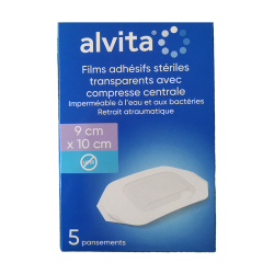 FILMS ADHESIFS STERILES TRANSPARENTS 9CM X 10CM X5 ALVITA