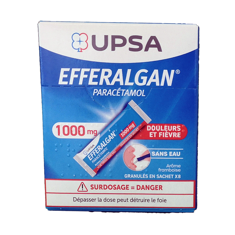 EFFERALGAN 1000MG GRANULÉS 8 SACHETS UPSA