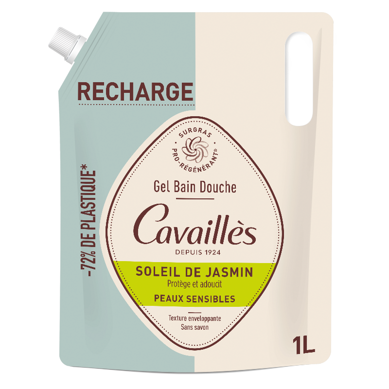 RECHARGE GEL BAIN DOUCHE SOLEIL DE JASMIN 1L ROGE CAVAILLES