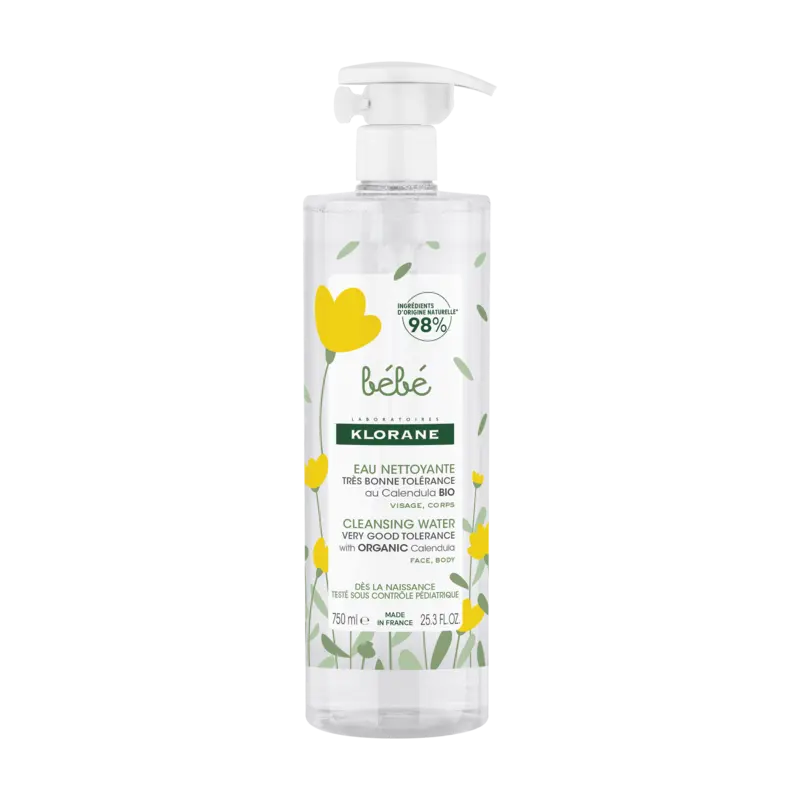 EAU NETTOYANTE CALENDULA BIO 750ML KLORANE BEBE