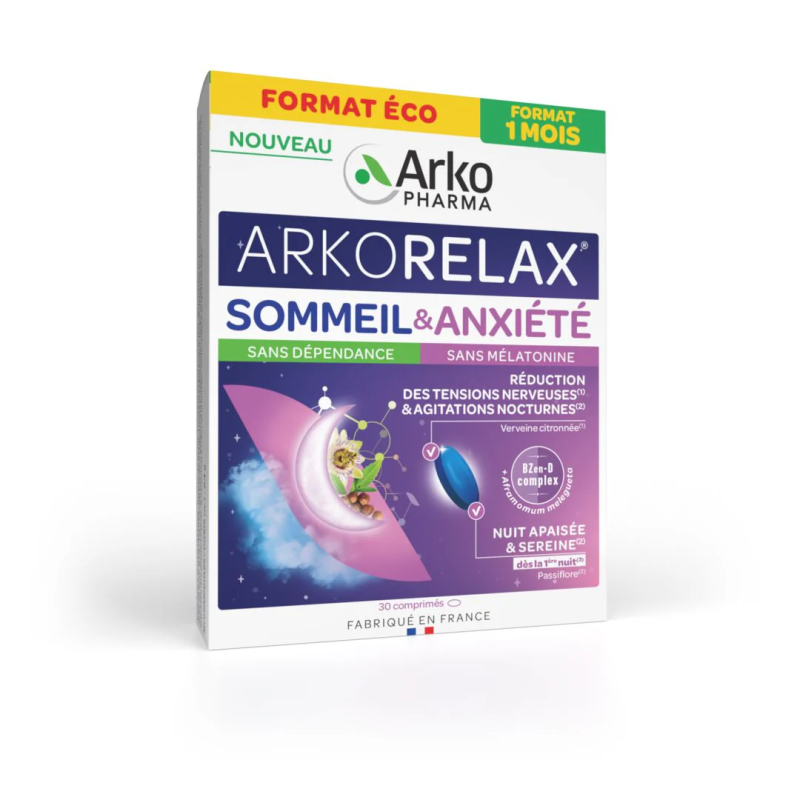 Arkorelax® Sommeil & Anxiété 30 comprimés ARKOPHARMA