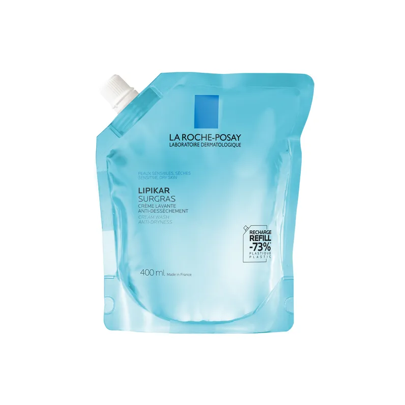 LIPIKAR SURGRAS CREME LAVANTE ANTI DESSECHEMENT RECHARGE 400ML LA ROCHE POSAY