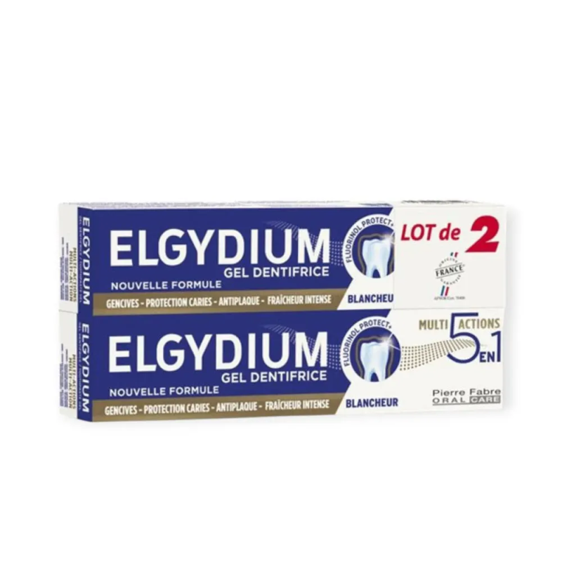 DENTIFRICE GEL BLANCHEUR LOT DE 2X75ML ELGYDIUM