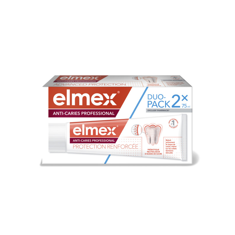 DENTIFRICE ANTI-CARIES PROFESSIONAL DUO 2X75ML ELMEX