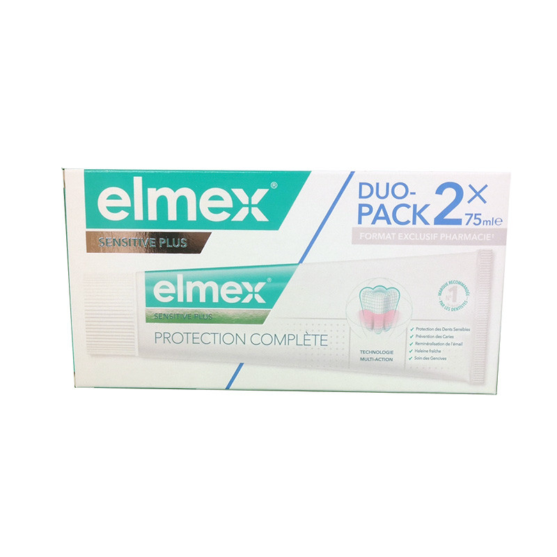 DENTIFRICE SENSITIVE PLUS PROTECTION COMPLETE DUO PACK 2 X 75ML ELMEX