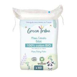 GREEN TRIBU MAXI CARRÉS BEBE BIO X60
