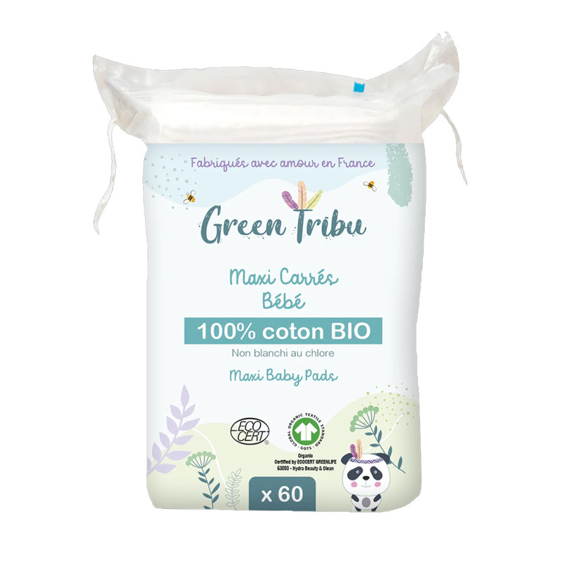 GREEN TRIBU MAXI CARRÉS BEBE BIO X60
