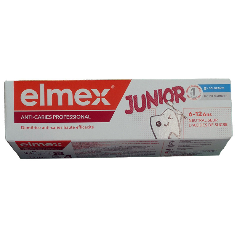 DENTIFRICE ANTI-CARIES PROFESSIONAL JUNIOR 6-12 ANS 75ML ELMEX