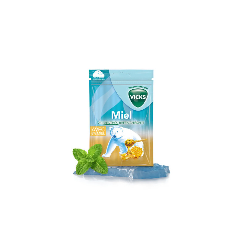 BONBONS MIEL MENTHOL 72G VICKS