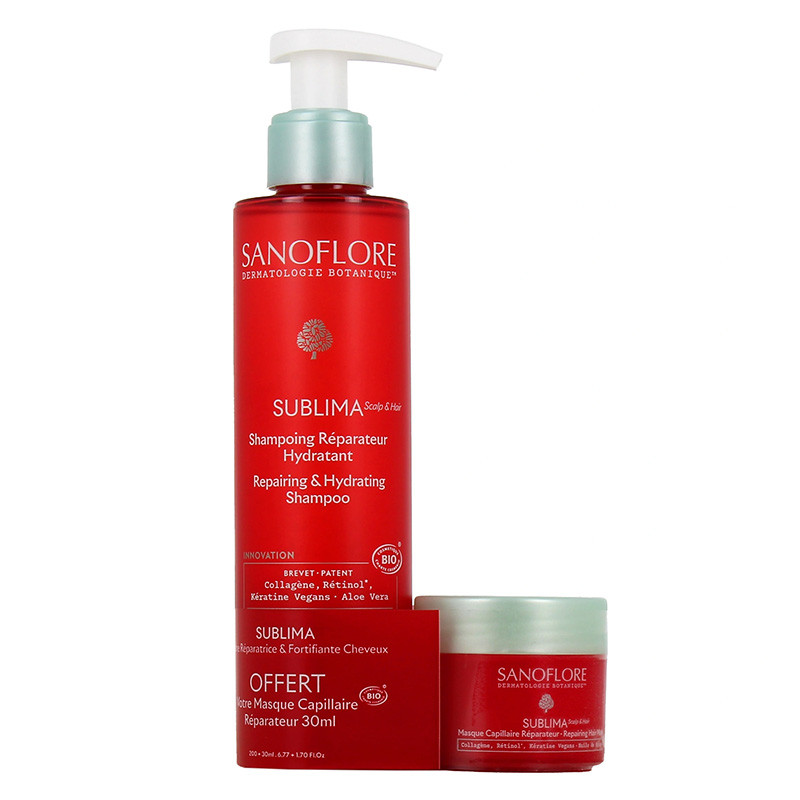SUBLIMA SHAMPOOING REPARATEUR HYDRATANT 200ML + MASQUE CAPILLAIRE 30ML OFFERT SANOFLORE