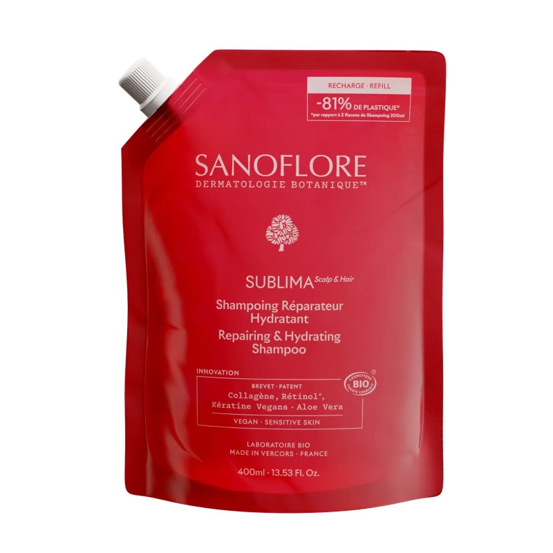 SUBLIMA SHAMPOOING REPARATEUR HYDRATANT ECO RECHARGE 400ML OFFERT SANOFLORE
