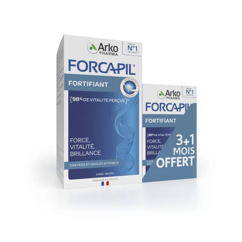 FORCAPIL Cheveux & Ongles FORTIFIANT 3 + 1 MOIS OFFERT ARKOPHARMA