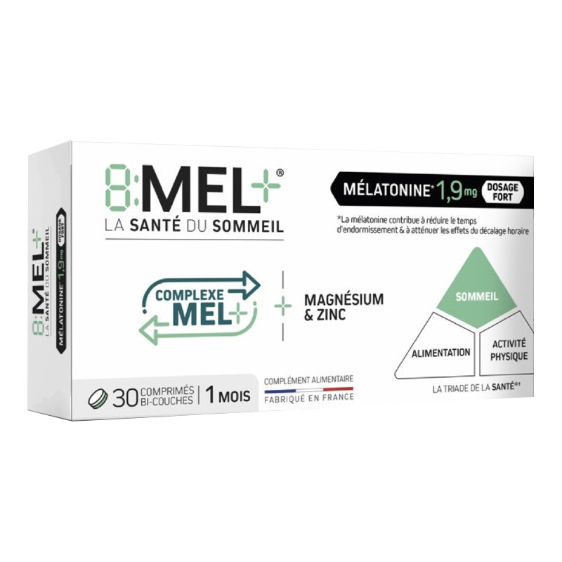 8:MEL+ MELATONINE 1,9 mg 30 COMPRIMES BI-COUCHES