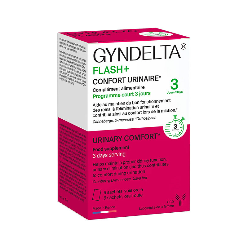 GYNDELTA FLASH+ CONFORT URINAIRE 6 SACHETS LABORATOIRES CCD
