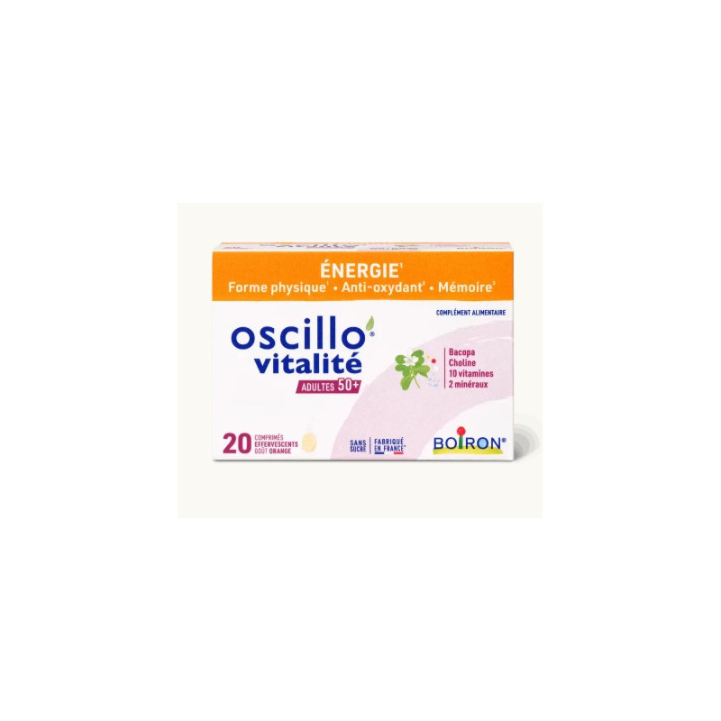 OSCILLO VITALITÉ ADULTE 50+ 20 COMPRIMÉS EFFERVESCENTS BOIRON