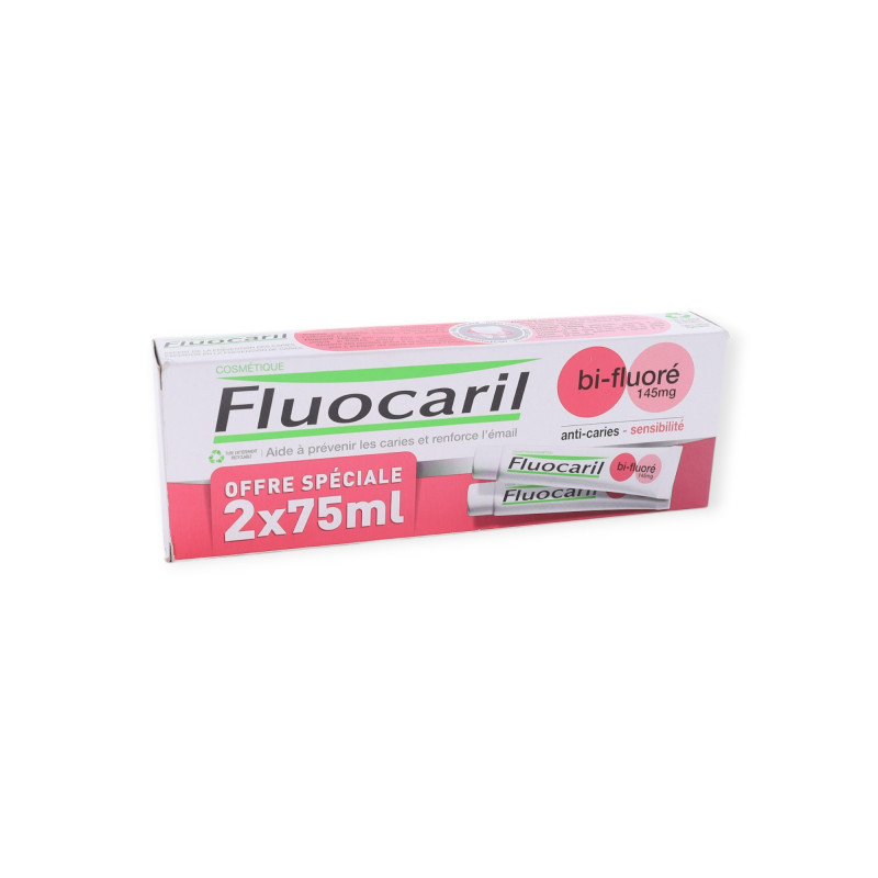 DENTIFRICE BI FLUORE 145mg DENTS SENSIBLES LOT DE 2 X 75ML FLUOCARIL