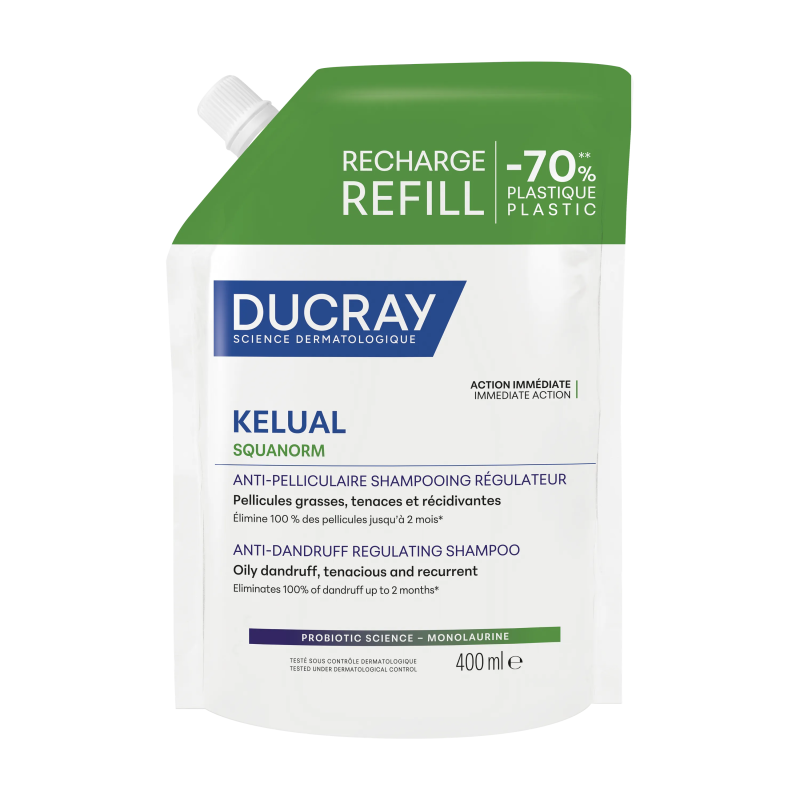 KELUAL SQUANORM SHAMPOOING RÉGULATEUR ANTI-PELLICULAIRE ÉCO-RECHARGE 400ML DUCRAY
