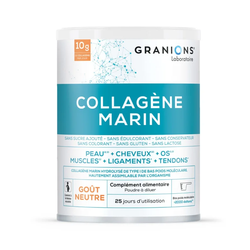 COLLAGÈNE MARIN POUDRE GOÛT NEUTRE 258G GRANIONS