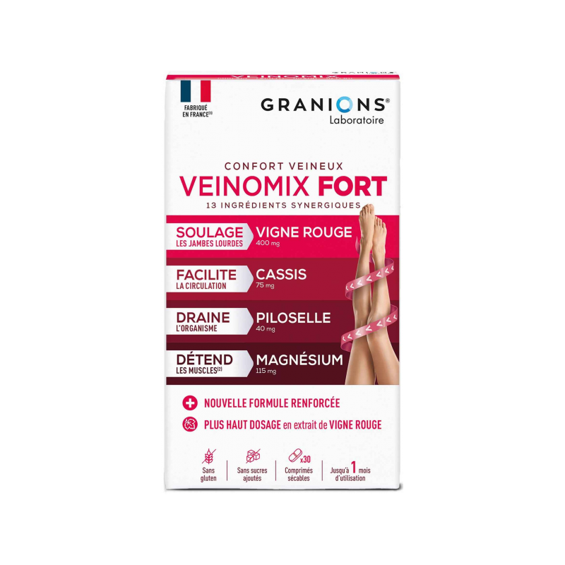 VEINOMIX FORT CONFORT VEINEUX 30 COMPRIMÉS GRANIONS