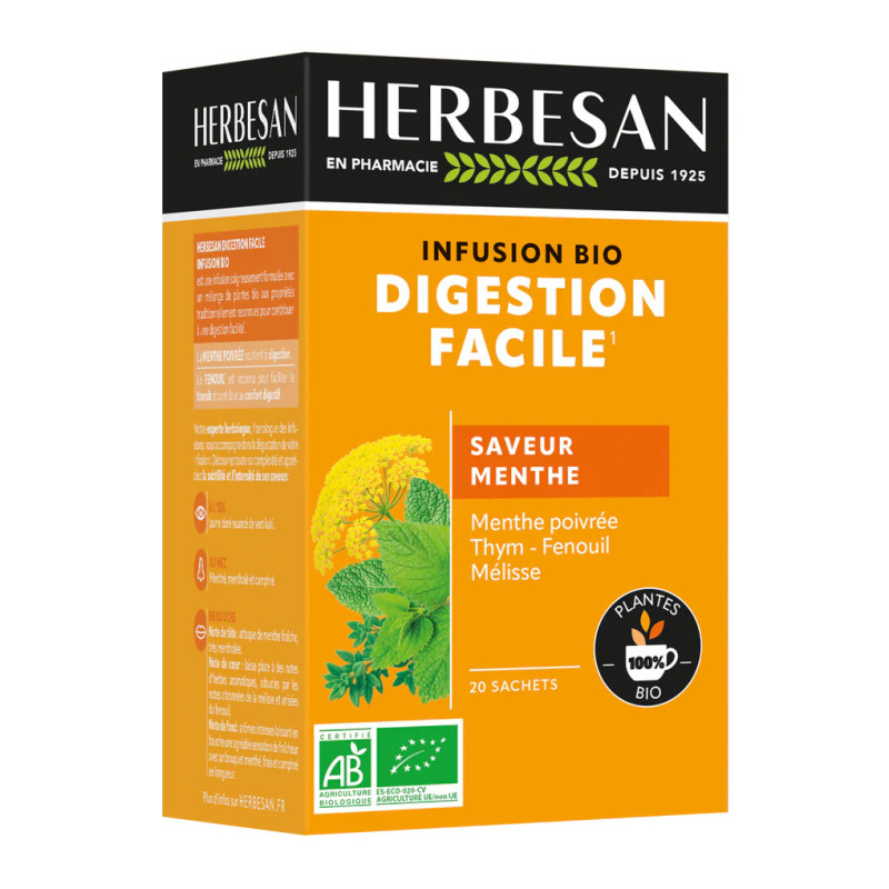 INFUSION DIGESTION FACILE BIO X 20 SACHETS HERBESAN