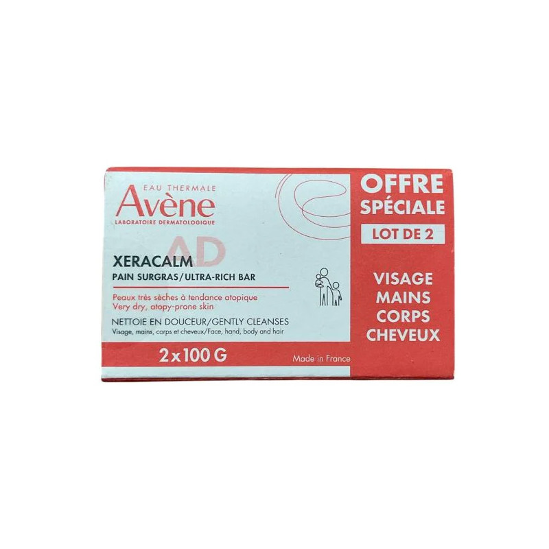 XERACALM A.D PAIN SURGRAS LOT DE 2 X 100G VISAGE MAINS CORPS CHEVEUX AVENE