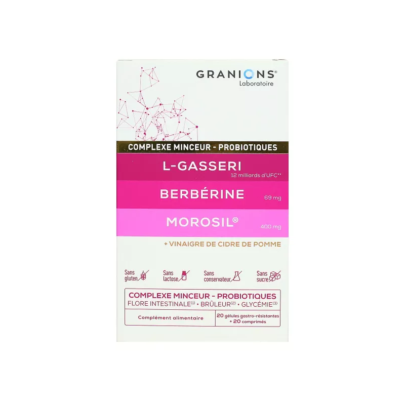 COMPLEXE MINCEUR - PROBIOTIQUES 20 GÉLULES + 20 COMPRIMÉS GRANIONS