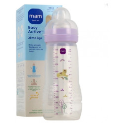 BIBERON EASY ACTIVE 6 MOIS+ 330ML DÉBIT TRÈS RAPIDE COLORIS LILAS MAM