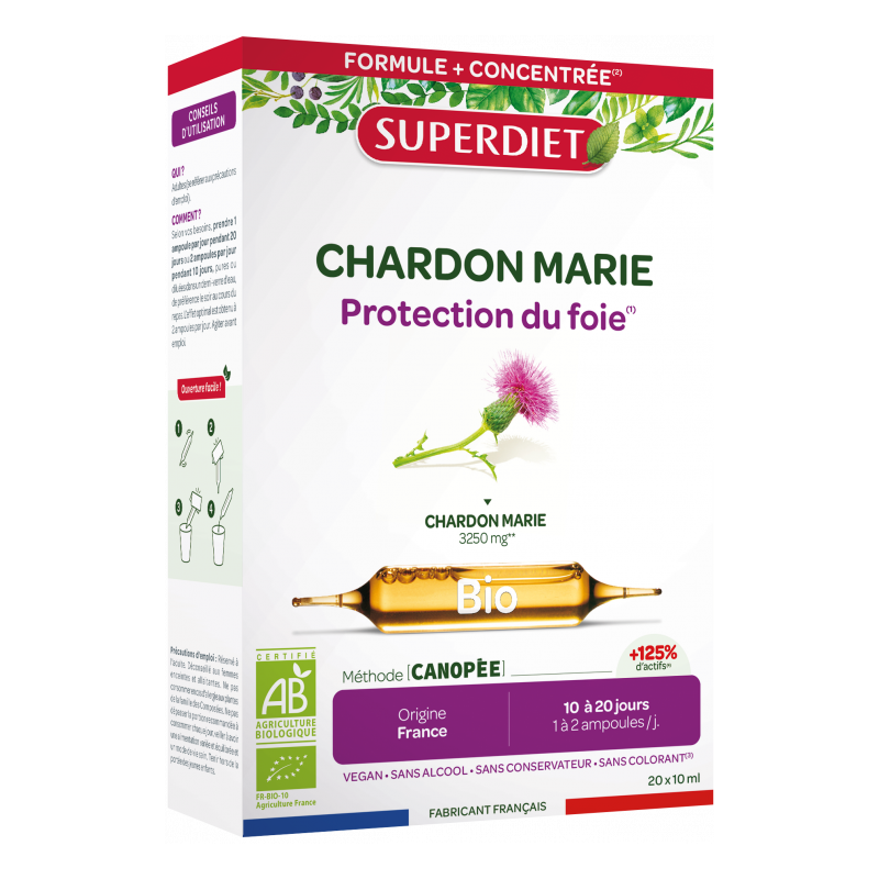 CHARDON MARIE BIO 20 AMPOULES DE 10ML SUPER DIET