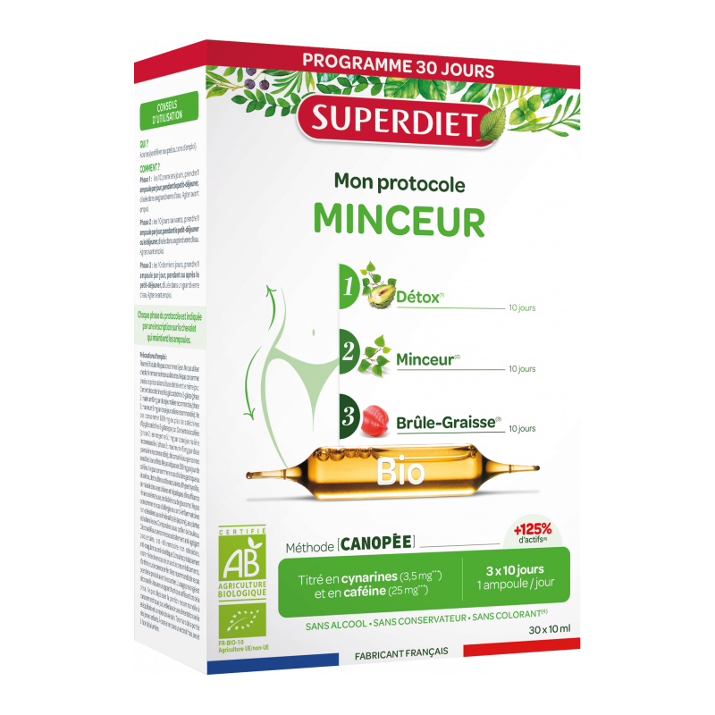 PROTOCOLE MINCEUR BIO 30 AMPOULES 10ML SUPERDIET