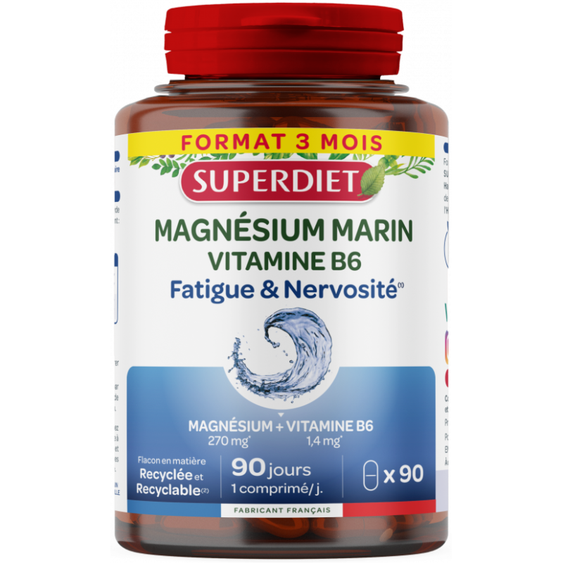 MAGNESIUM MARIN VITAMINE B6 90 COMPRIMES SUPERDIET