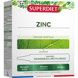 ZINC ORIGINE VÉGÉTALE 20 UNIDOSES DE 15ML SUPERDIET